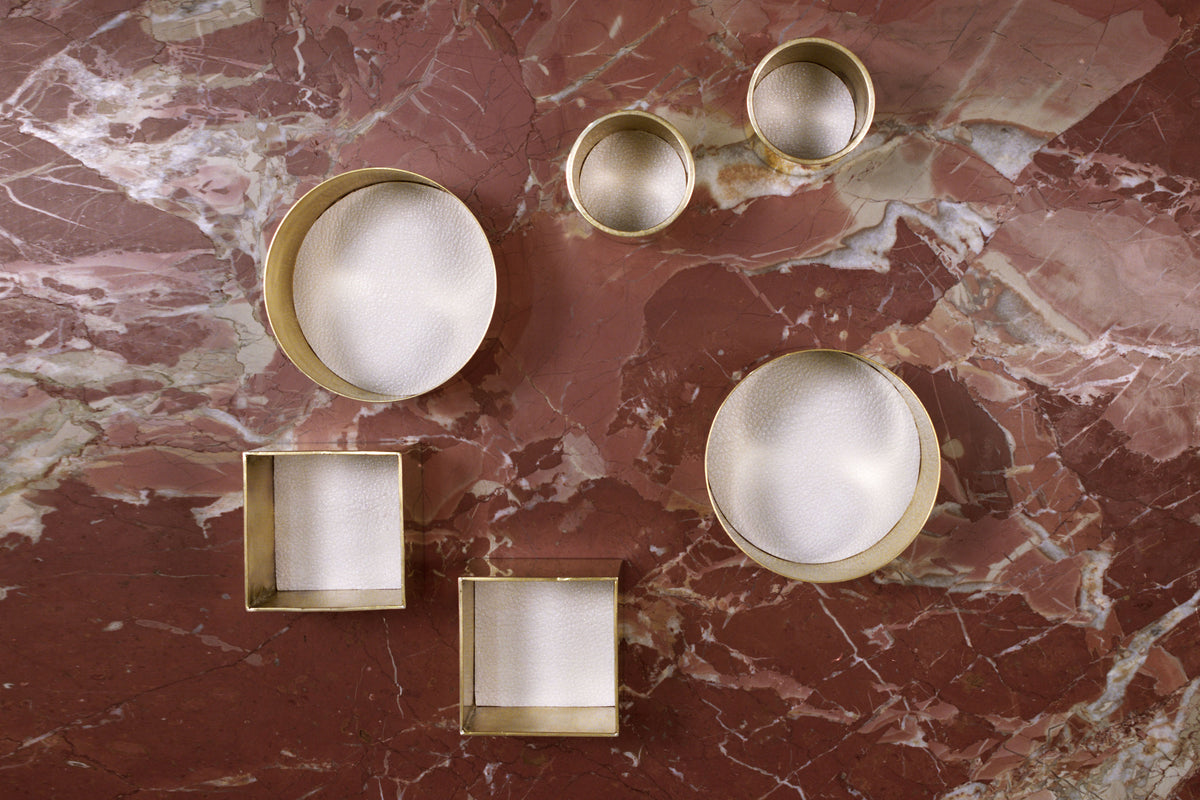 Nanette Hourglass Brass Boxes