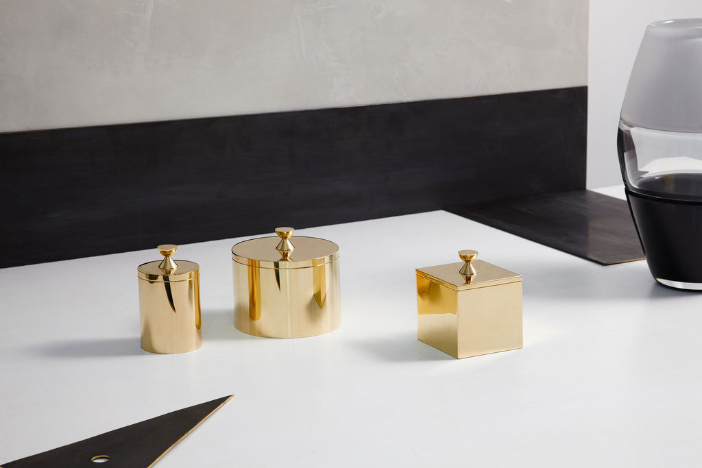Nanette Hourglass Brass Boxes